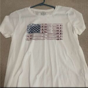 J. Crew White American Flag Tee